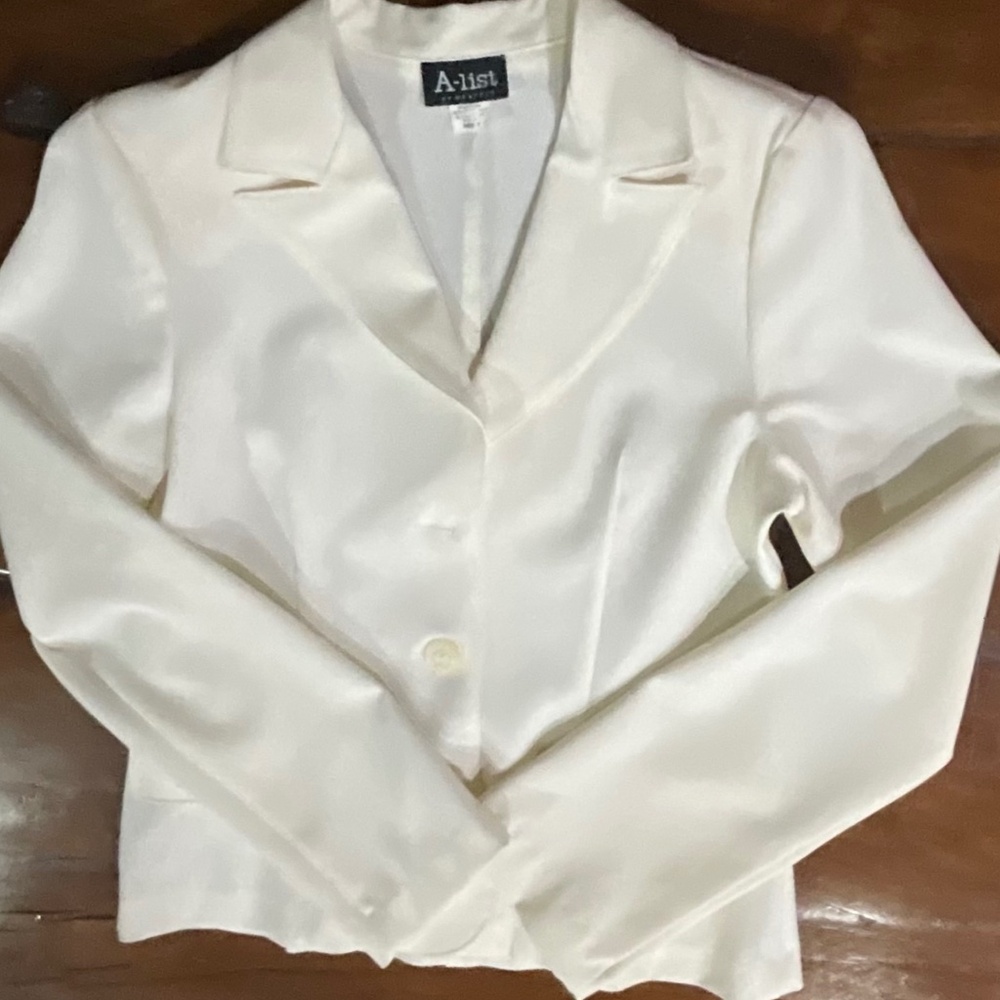 “A-List By Wrapper” Ivory Cream Blazer & Bootcut … - image 3